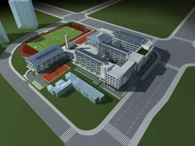 School Building 3D model 92