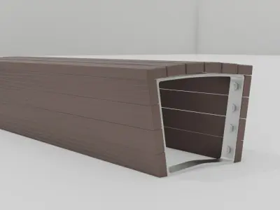 Outdoor Wooden Bench 6 Low-poly 3D model