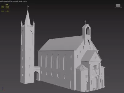 ChristuKirche Church Low-poly 3D model