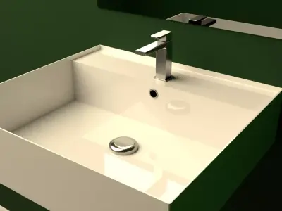 a sink bathroom in wall 3D model