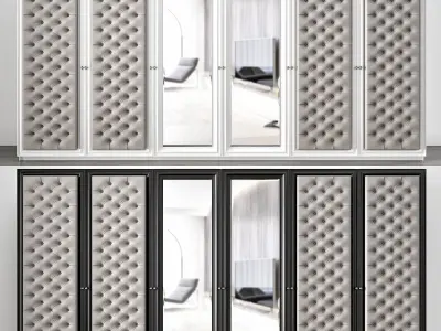 Wardrobe collection 3d model with doors and drawers Low-poly 3D model