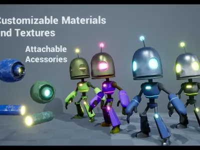 Customizable Robot Pack 2 - Mike Low-poly 3D model