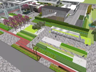  commercial blocks leisure plazas and greenery landscapes 3D model