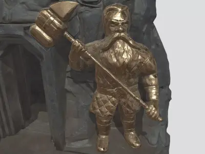 Dwarf entrance Low-poly 3D model