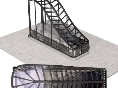 Metro Entrance 02 Low-poly 3D model