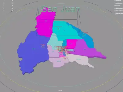 San Juan  Argentina map region geography political geographic 3D model