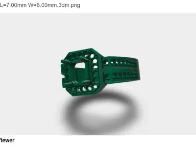 Women Ring with an Asscher Cut Center Stone 3D print model
