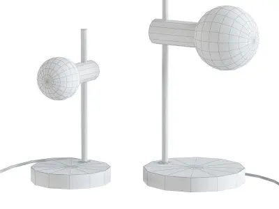Table lamp wood and gold 3D model