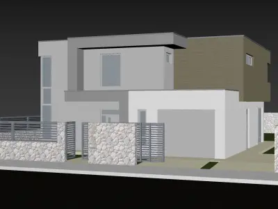 Modern House - Kv Town Low-poly 3D model