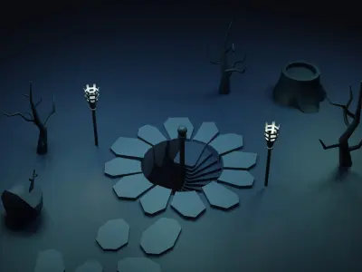  Basement entrance in the woods 3D model