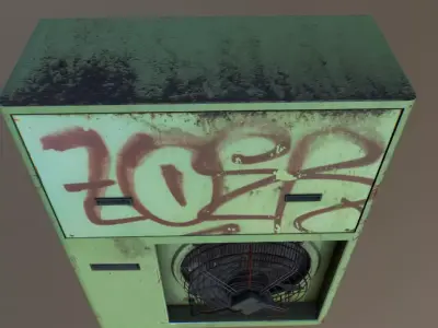Old Dirty Air Conditioner Low-poly 3D model