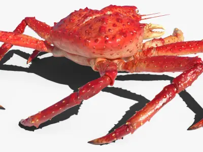  Red King Crab Rigged For Blender Animated Set 