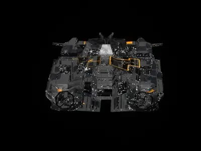 marine spaceship sci fi detailed low poly 3D Low-poly 3D model