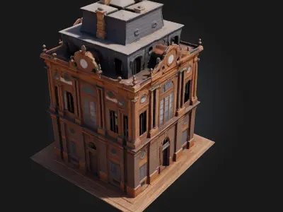 Miniature Victorian Building Model 3D model