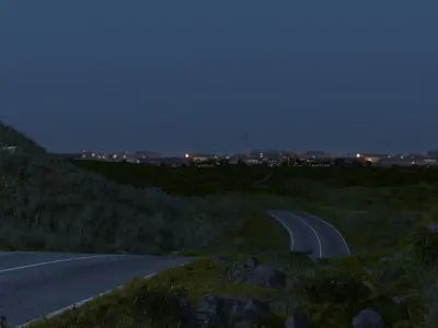 Outdoor night road 3D model