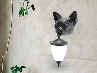 Dog Head Wall Lamp 3D print model buy
