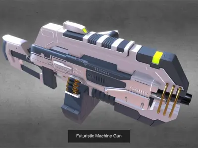 Futuristic Weaponry Low Poly Models 3D Model Pack