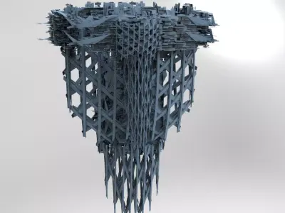 Space facility Hive Tower Dark Shell  3D model