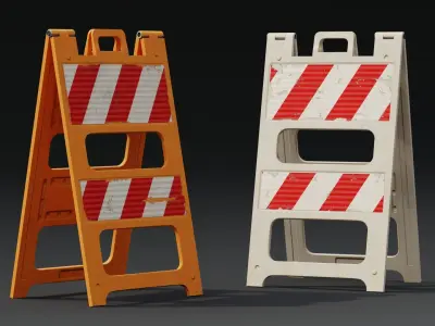 Plastic Barricade B  PBR Game-Ready Low-poly 3D model