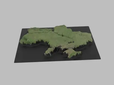 Ukraine Map Country Low-poly 3D model