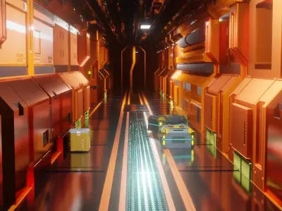 Sci-Fi Environment Game ready Low-poly 3D model Low-poly 3D model