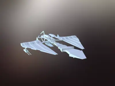 Sci-fi War spaceship Low-poly 3D model