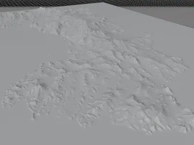 Chios Island full 3d model terrain Low-poly 3D model