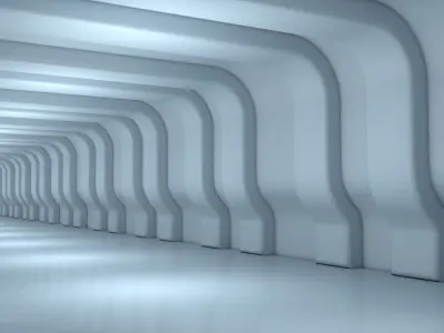 Sci Fi Tunnel Low-poly 3D model 3
