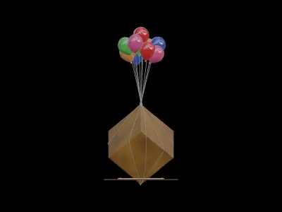 Balloon Statue Low-poly 3D model