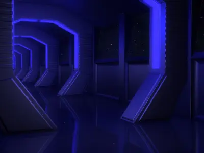 Sci Fi Corridor Low-poly 3D model