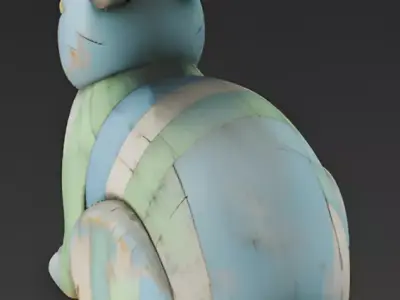 Realistic Carved Wood Easter Rabbit 3D Model 3D Model Low-poly 3D model