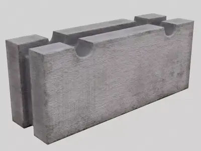 Concrete block 2 Free low-poly 3D model