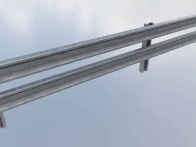 Modular Armco Barrier Low-poly 3D model