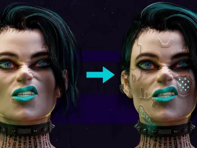 5 Cyber Skin Smart Material Brushes For SubstancePainter VOL04  3D model