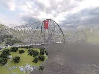 The bridge 3d models Low-poly 3D model