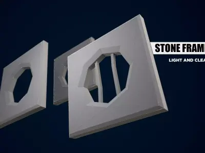 Stone Frame V1 Low-poly 3D model