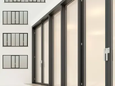 Panoramic glazing Stained glass 21 Low-poly 3D model