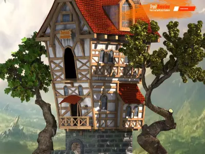 Stylized Forest Cottage Low-poly 3D model