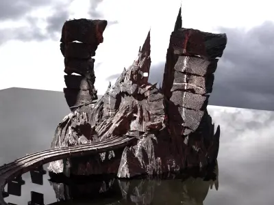 Quest for Power Ancient stone monolith  3D model