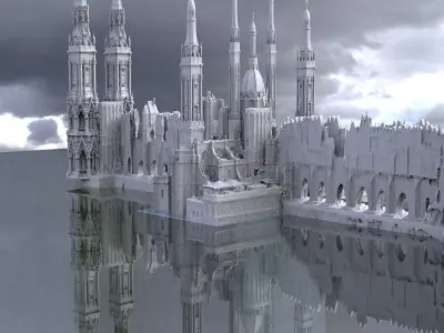 Tower Bridge Fantasy architecture town 2 3D 3D model