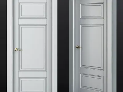Interior Doors low poly 3d model Low-poly 3D model 4