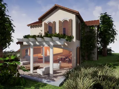 SHC Spanish Modern House 4 Without Furniture Low-poly 3D model