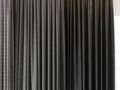 hadi curtain 67 gray and white 3D model