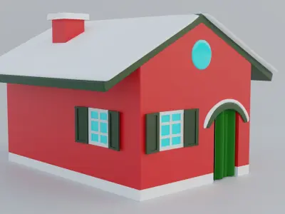 Winter House Low-poly 3D model get