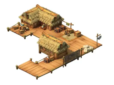 pier cartoon 3D model