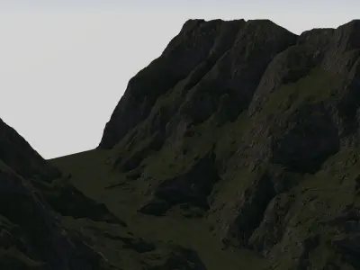 Landscape Mountain Lake Low-poly 3D model