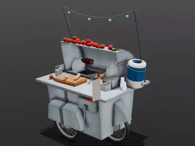  Vendor Shop 3D Model  Low-poly 3D model