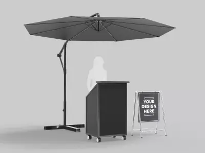 Valet Parking with Umbrella 2 3D model