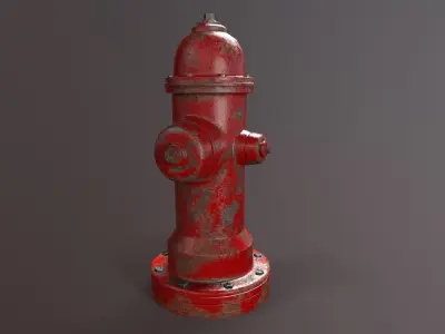 Fire Hydrant Low-poly 3D model