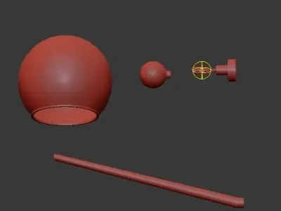 Thalia chandelier Blue glass 15 3D model